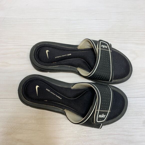 Nike Comfort Slides Sandals Flip Flops Women's Size 7 Black #360383-011 Padded - Picture 7 of 8